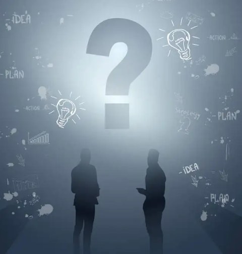 带问号思考概念图，代表客户疑问与解答